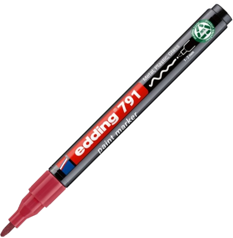 Marker olejowy edding e-791 PCR, okrągła, 1-2 mm, różowy