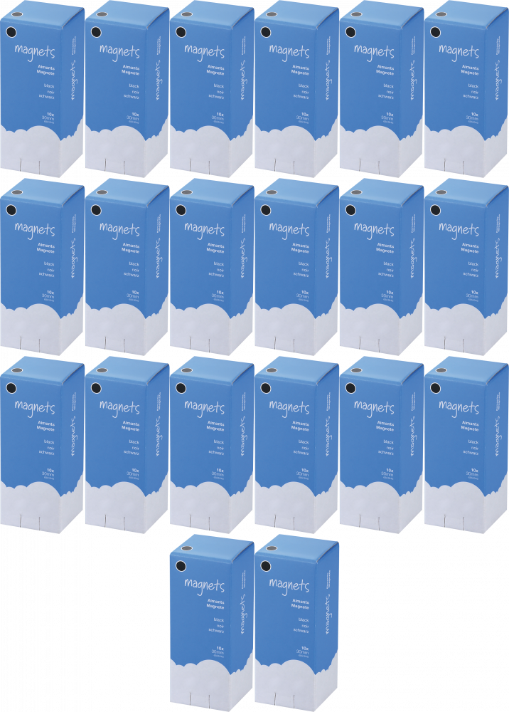 20x Magnesy Viking, 30mm, 10 sztuk, czarny