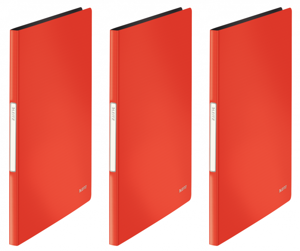 3x Album ofertowy Leitz Solid, A4, 20 koszulek, jasnoczerwony