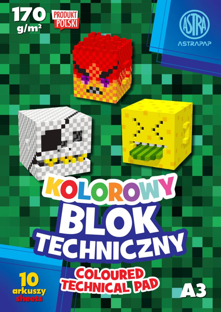 Blok techniczny Astra Astrapap, A3, 10 kartek, kolorowy