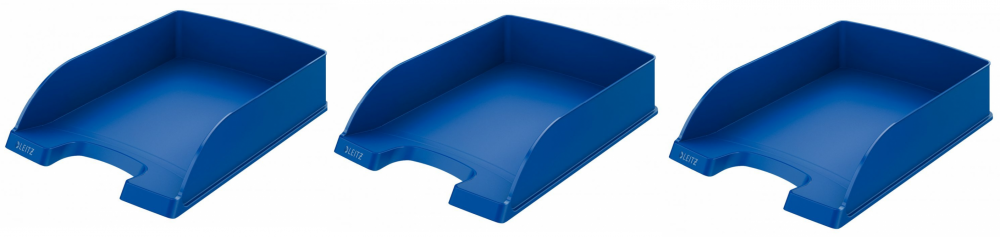 3x Półka na dokumenty Leitz Plus Standard, A4, plastikowa, niebieski