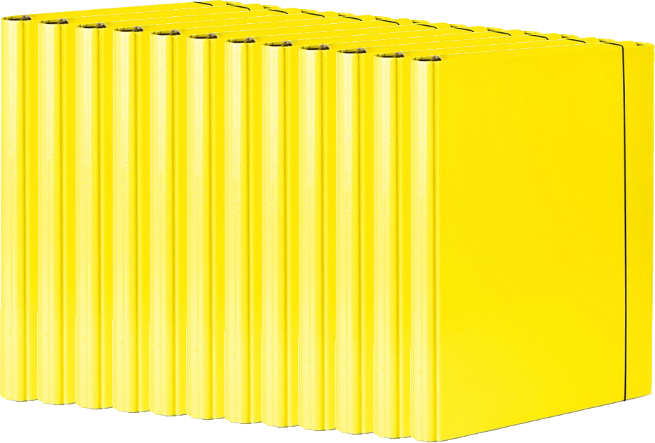 12x Teczka skrzydłowa z gumką VauPe Caribic, A4, 40mm, żółty