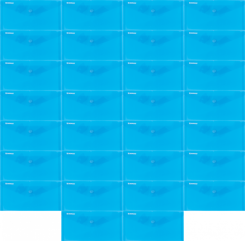 50x Teczka kopertowa Donau, DL, na zatrzask, niebieski