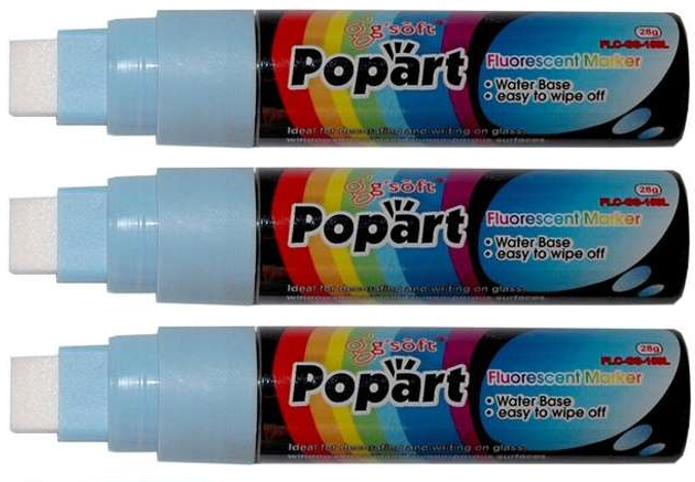 3x marker kredowy Leviatan, ścięta, 6.5-15mm, 28g, niebieski