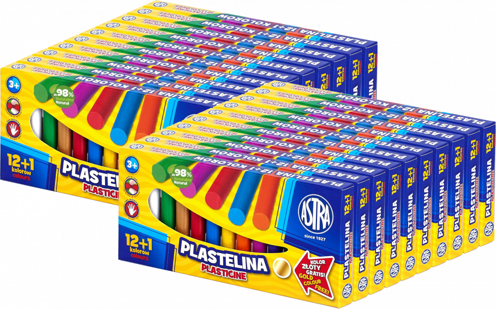20x Plastelina Astra, 13 kolorów (12+1 kolor gratis)