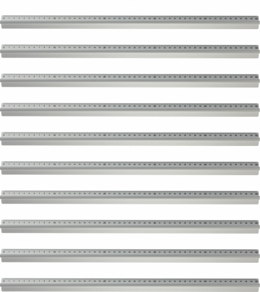 10x Linijka aluminiowa Leniar, z uchwytem, 50cm