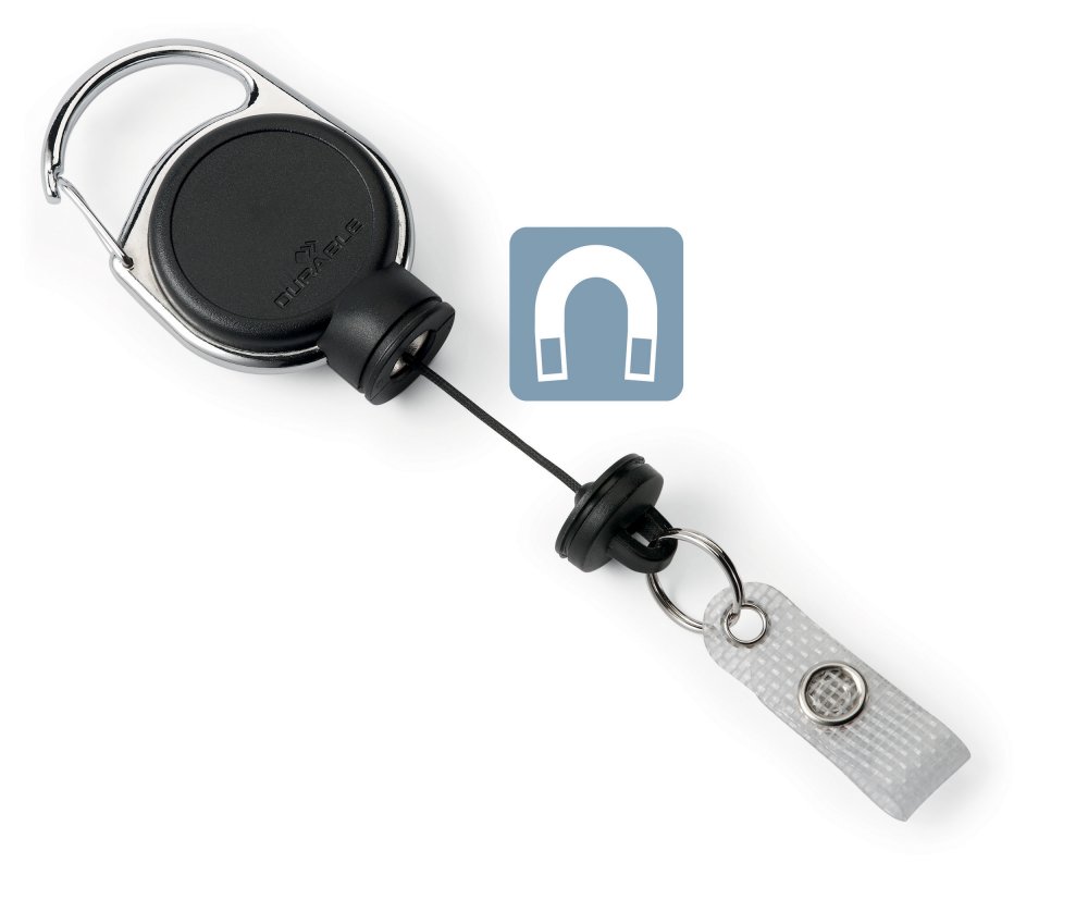 Mechanizm ściągający Durable Extra Strong, do kart identyfikacyjnych, 1 sztuka, czarny