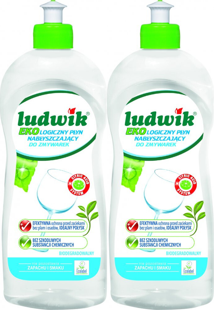 2x Płyn nabłyszczający do zmywarek Ludwik Ekologiczny, 500ml
