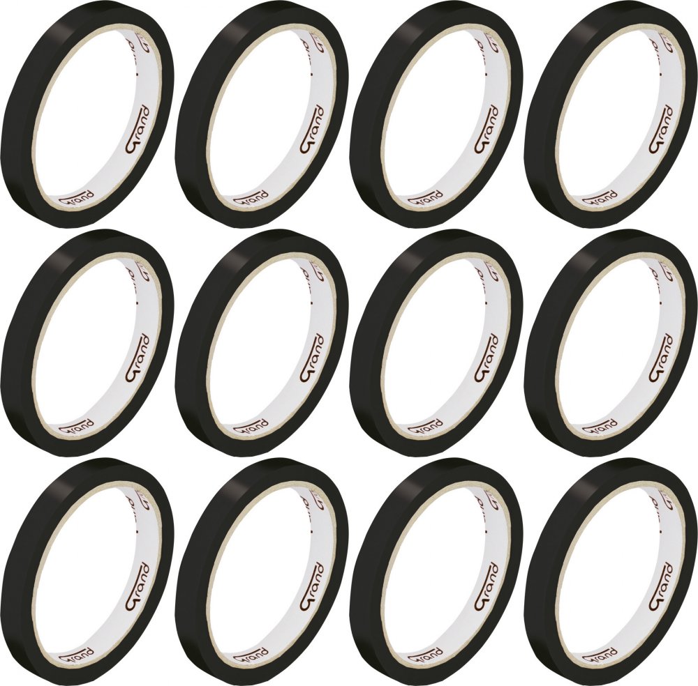 12x Taśma pakowa Grand, 12mmx50m, czarny