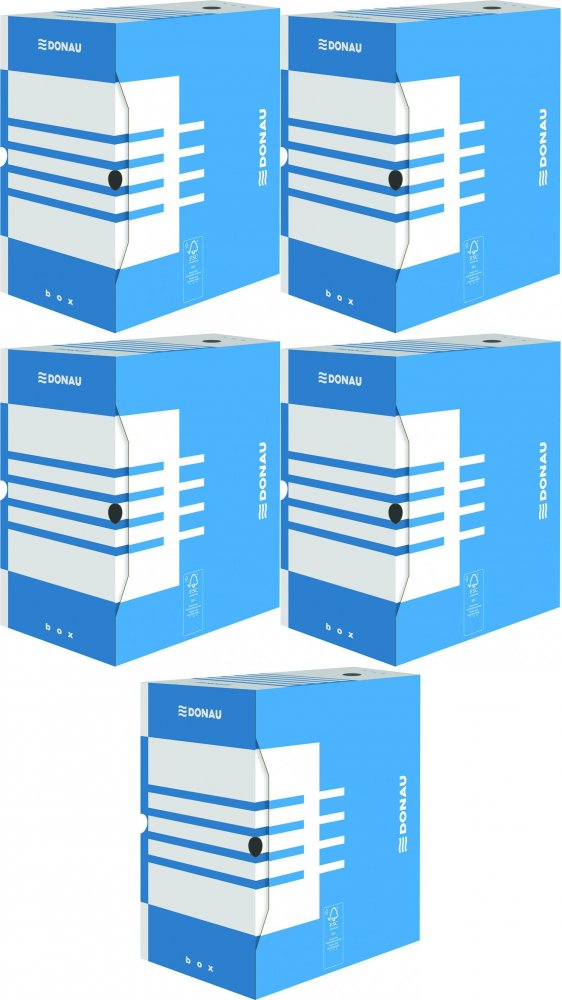 5x Pudło archiwizacyjne Donau, A4, 200mm, niebieski