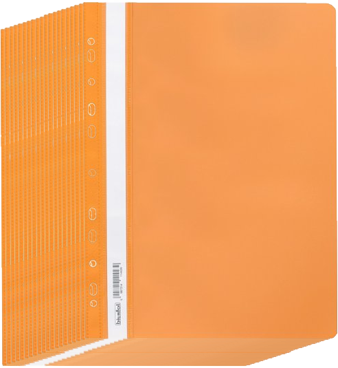 20x Skoroszyt plastikowy oczkowy Biurfol, miękki, A4, pomarańczowy