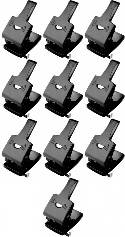 10x Dziurkacz D.Rect 0415, do 65 kartek, czarny