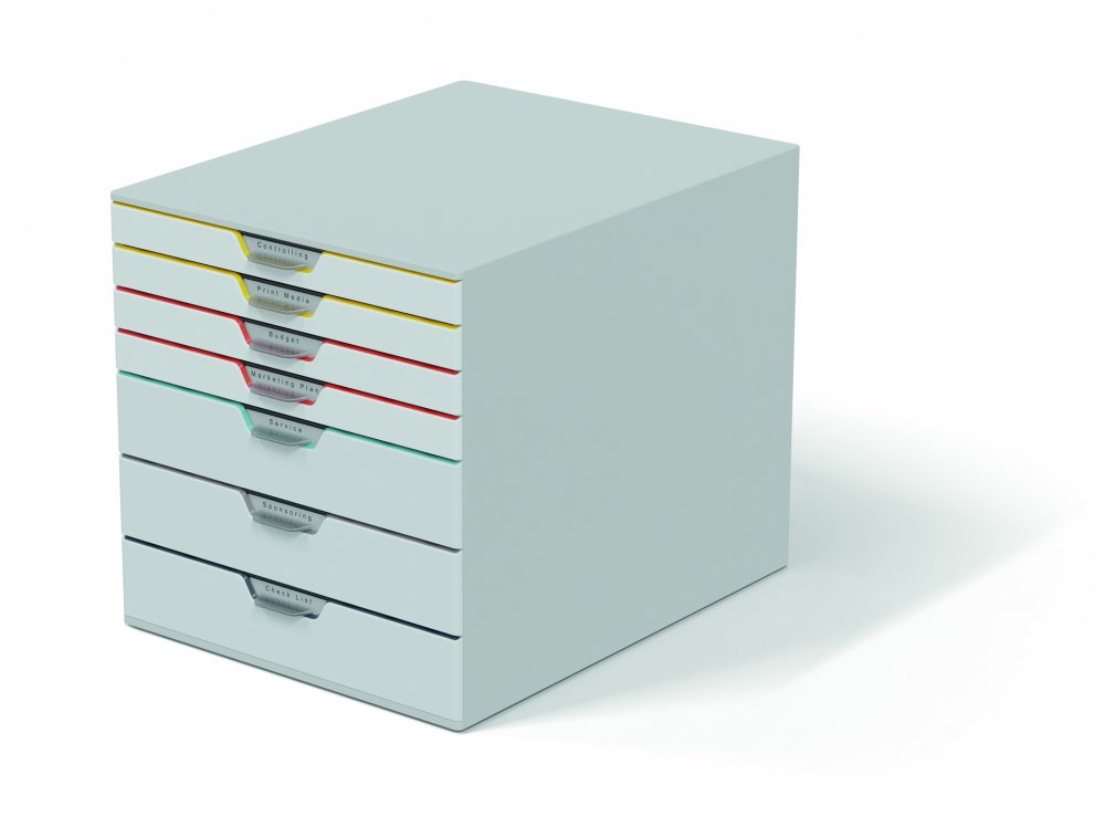 Pojemnik Durable Varicolor mix 7, z 7 szufladami, biały