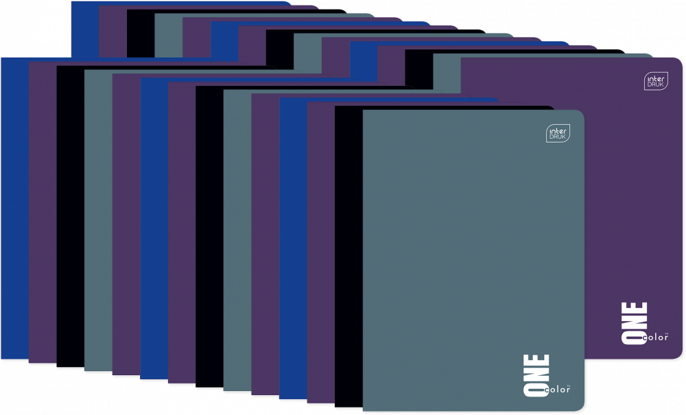40x Zeszyt w kratkę Interdruk UV One Color, A5, 60 kartek, mix kolorów