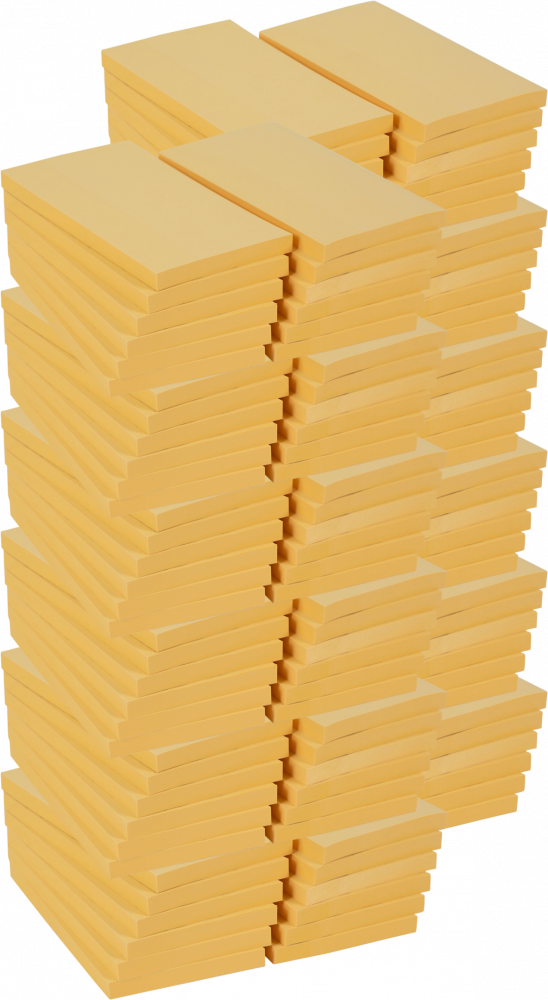 12x Karteczki samoprzylepne Viking, 76x127mm, 12x100 karteczek, żółty pastelowy
