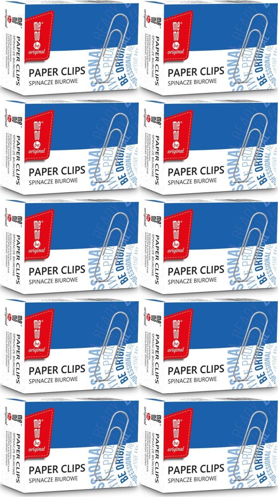 10x Spinacz MemoBe, 50mm, 100 sztuk, srebrny