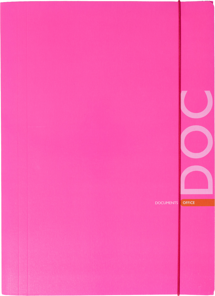 Teczka kartonowa z gumką Barbara Fluo, A4, 350g, różowy