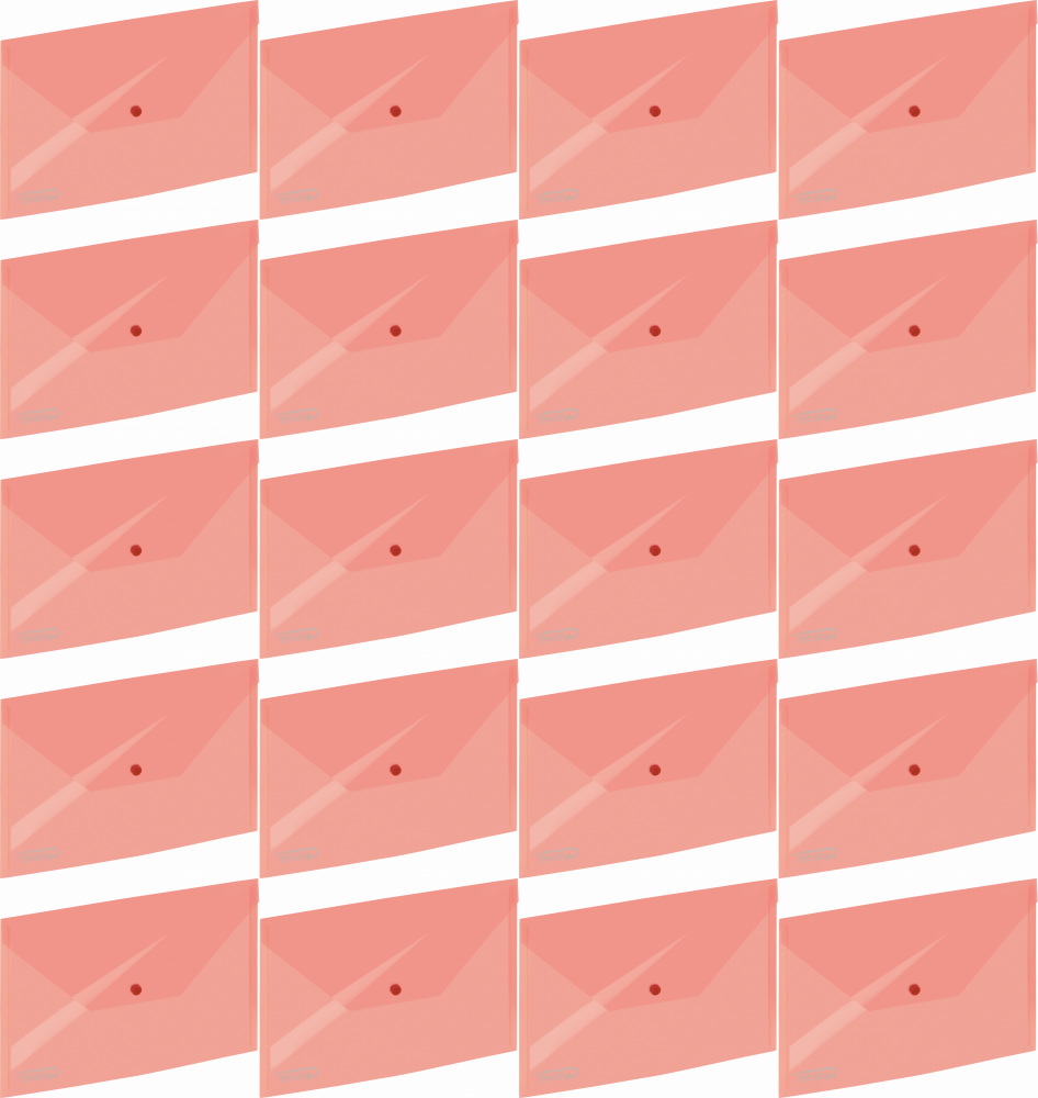 20x Teczka kopertowa Grand 9113, A4, na zatrzask, transparentny czerwony