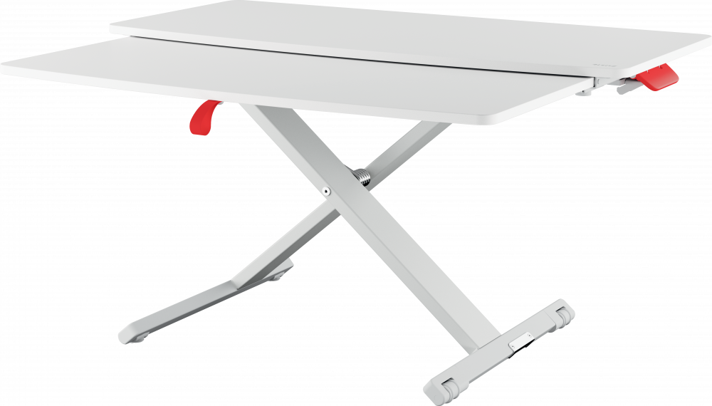 Stanowisko do pracy na stojąco Leitz Ergo Cosy z wysuwaną tacą na klawiaturę, 800x420mm, szary