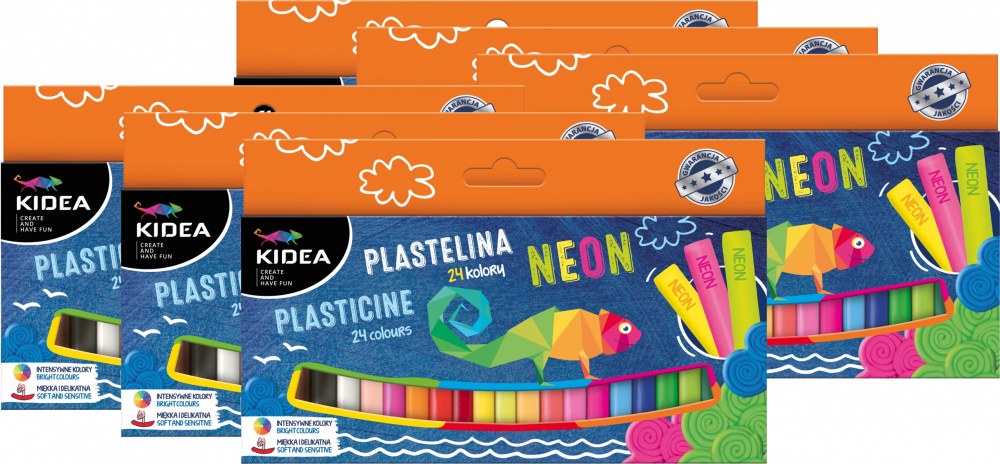 6x Plastelina Kidea, 24 sztuki, mix kolorów