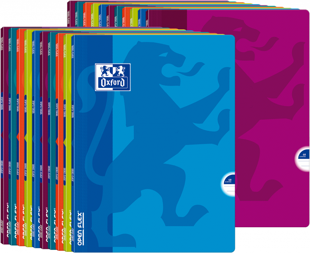 20x Zeszyt w linie Oxford Open Flex, A5, 60 kartek, mix kolorów