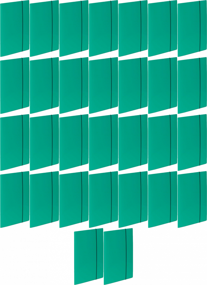 100x Teczka kartonowa z gumką VauPe Soft, A4, 450g/m2, 20mm, turkusowy