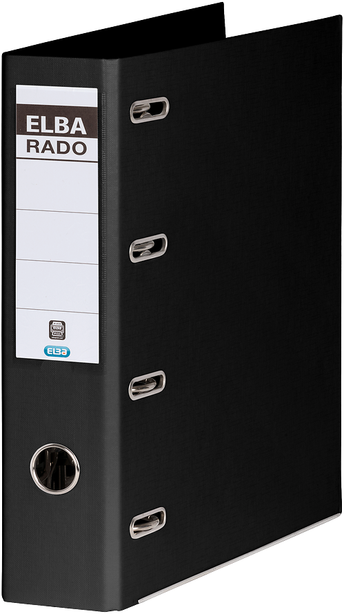 Segregator A4 Elba Rado, szerokość grzbietu 75mm, podwójny mechanizm, do 500 kartek, czarny