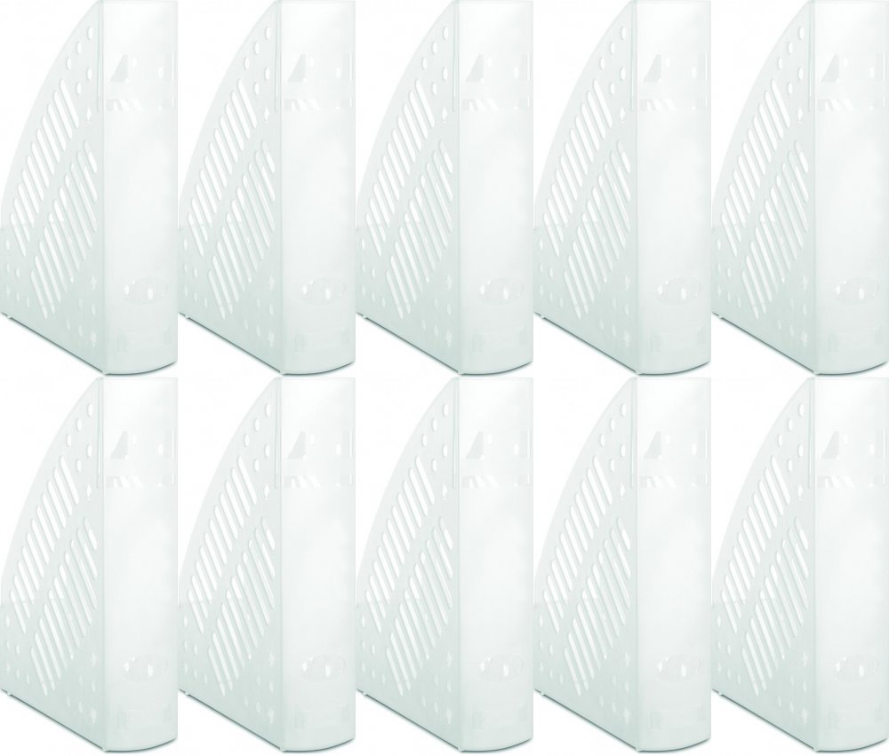 10x Organizer na dokumenty Donau, A4, 70mm, do 700 kartek transparentny biały