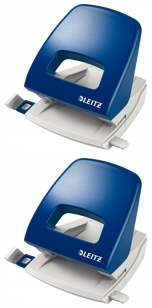 2x Dziurkacz Leitz NXXt, duży, do 25 kartek, niebieski