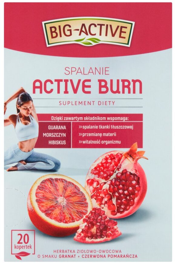 Herbata funkcjonalna w torebkach Big-Active Burn Spalanie, 20 sztuk x 2g