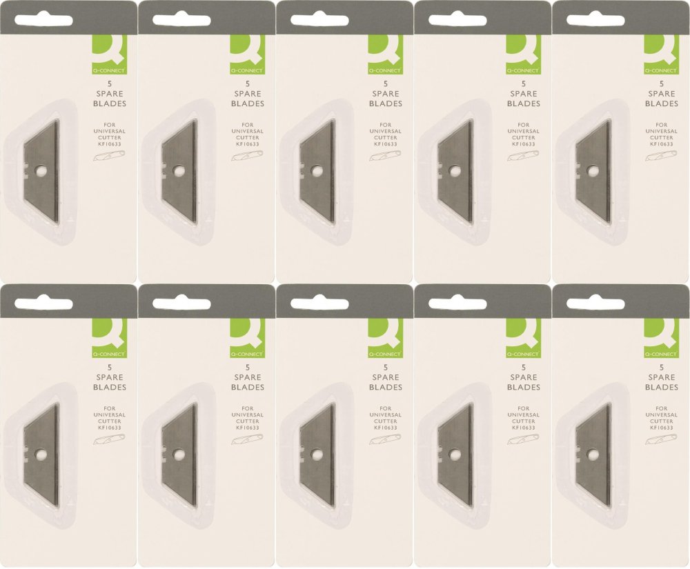 10x Ostrza wymienne do noża tapicerskiego Q-Connect, 19x60mm, 5 sztuk, srebrny