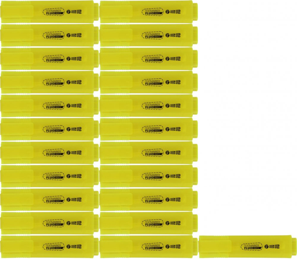 24x Zakreślacz MemoBe, ścięta, żółty neonowy