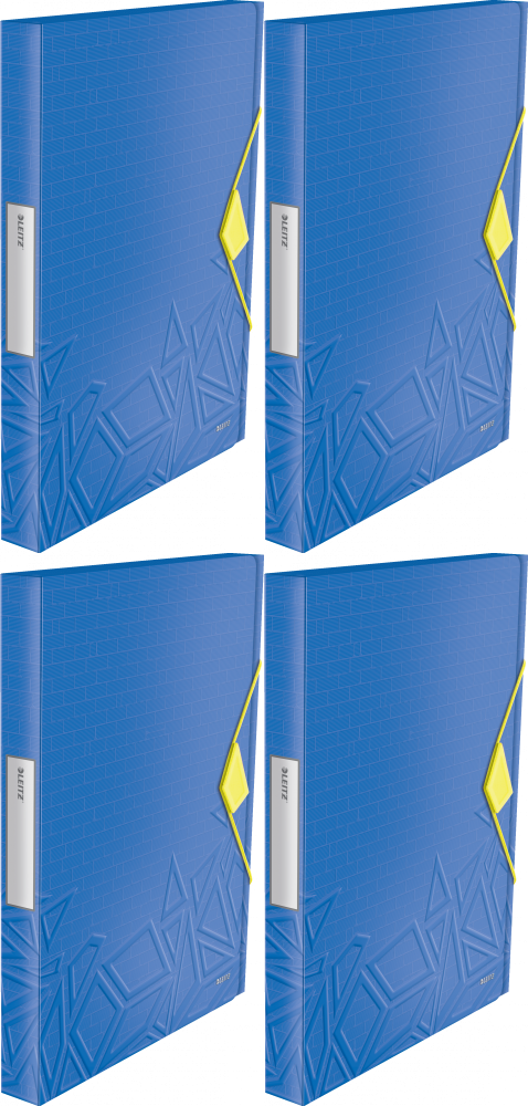 4x Teczka plastikowa z gumką Leitz Urban Chic, A4, 25 mm, niebieski