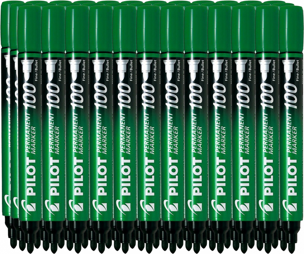 36x Marker permanentny Pilot, SCA 100, okrągła, 4.5mm, zielony