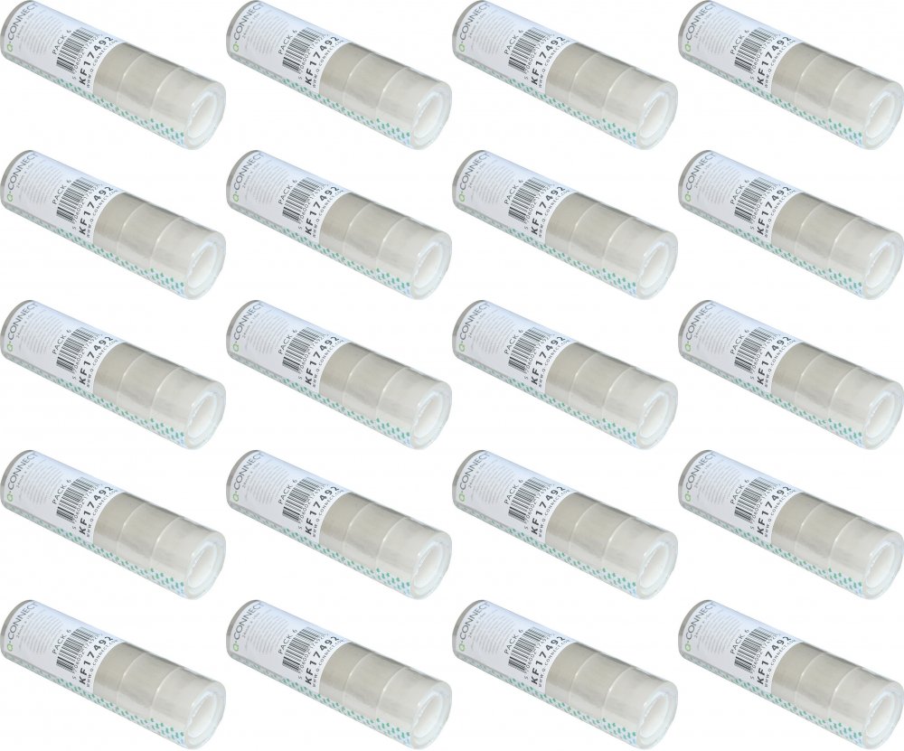 20x Taśma klejąca Q-Connect, 24mmx10m, 6 sztuk, przezroczysty