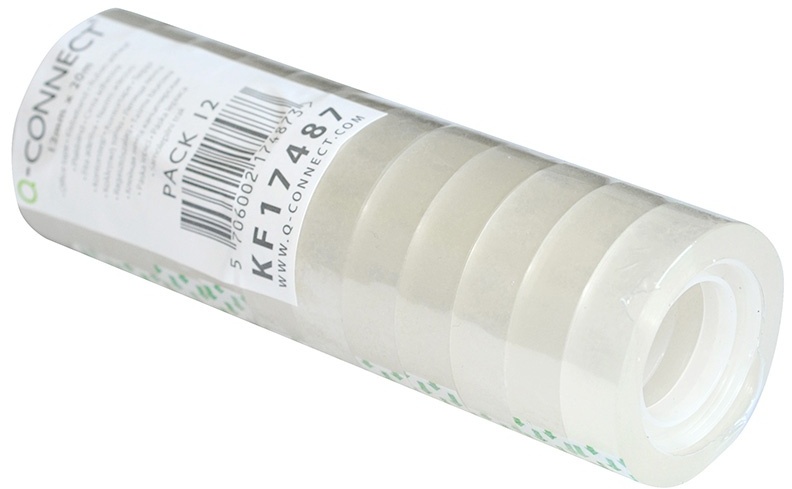 Taśma klejąca Q-Connect, 12mmx20m, 12 sztuk, przezroczysty