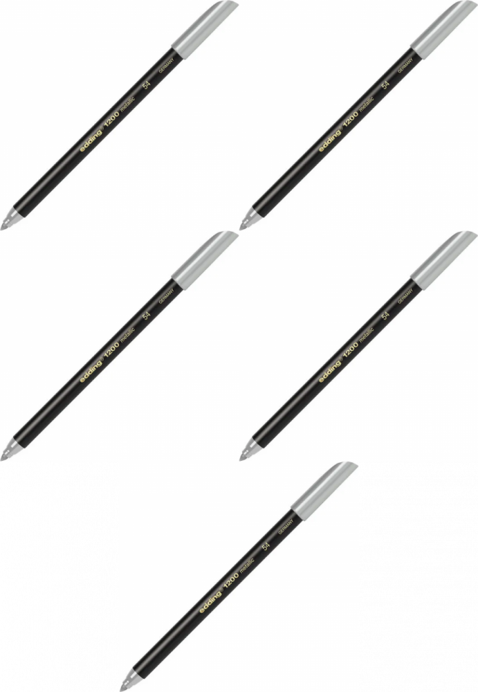 5x Pisak edding 1200 Metallic, 1-3 mm, srebrny