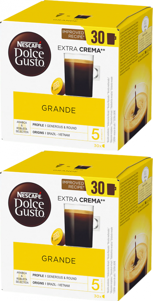 2x Kapsułki do ekspresu Nescafe Dolce Gusto Grande, 30 sztuk