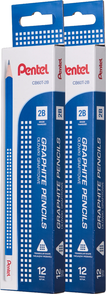 24x Ołówek drewniany Pentel CB60T, 2B
