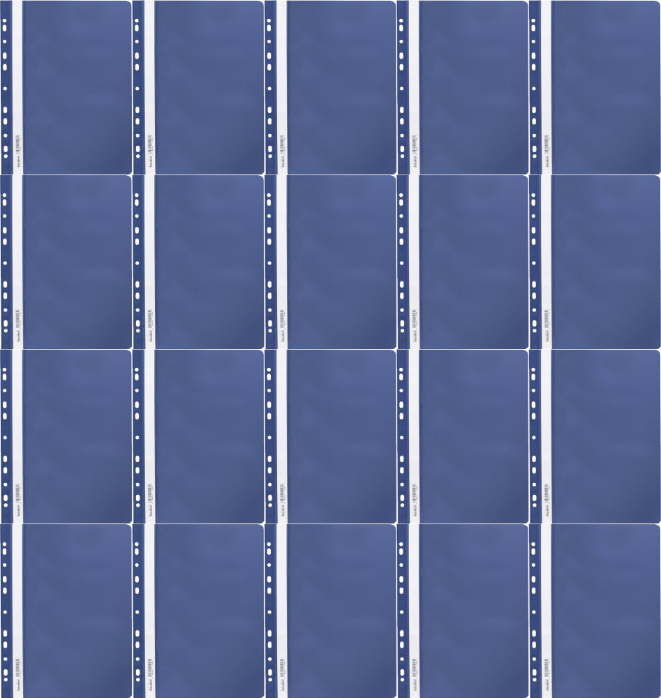 20x Skoroszyt plastikowy oczkowy Biurfol, miękki, A4, granatowy