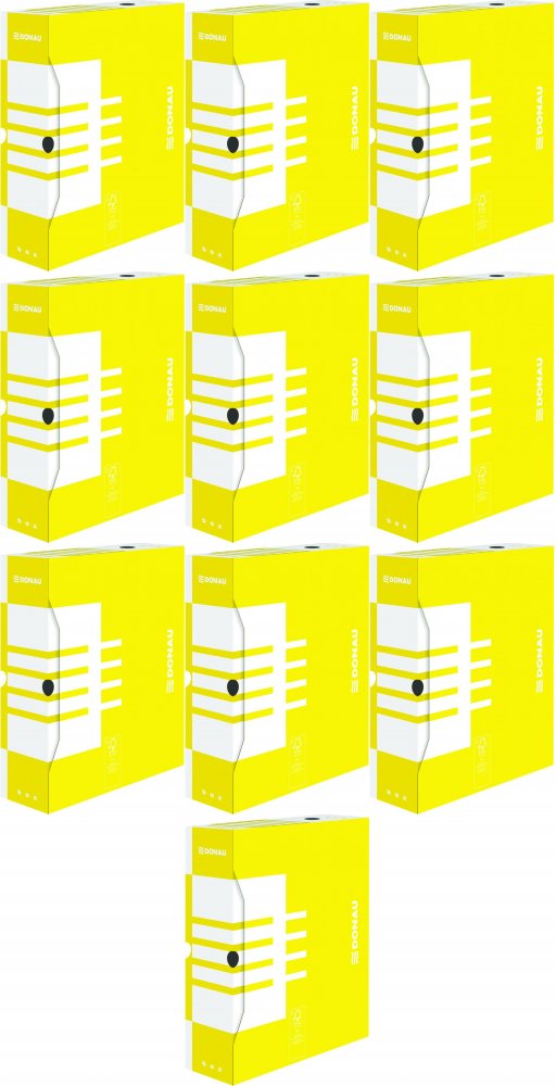 10x Pudło archiwizacyjne Donau, do luźnych dokumentów, 100mm, żółty