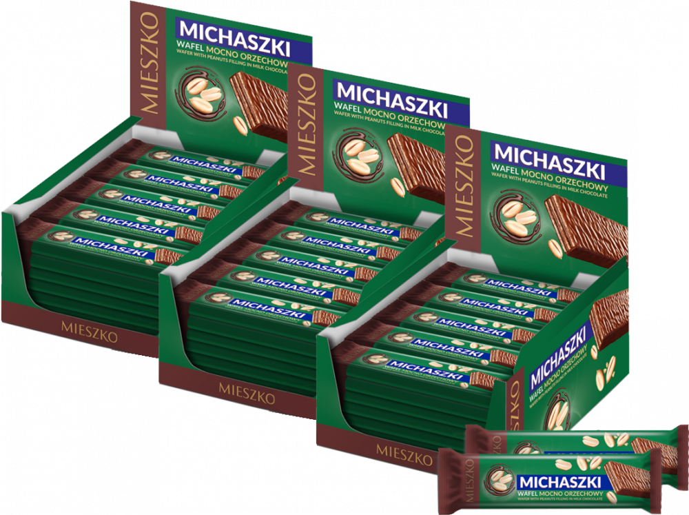 105x Wafel Mieszko Michaszki, orzechowy, 34g