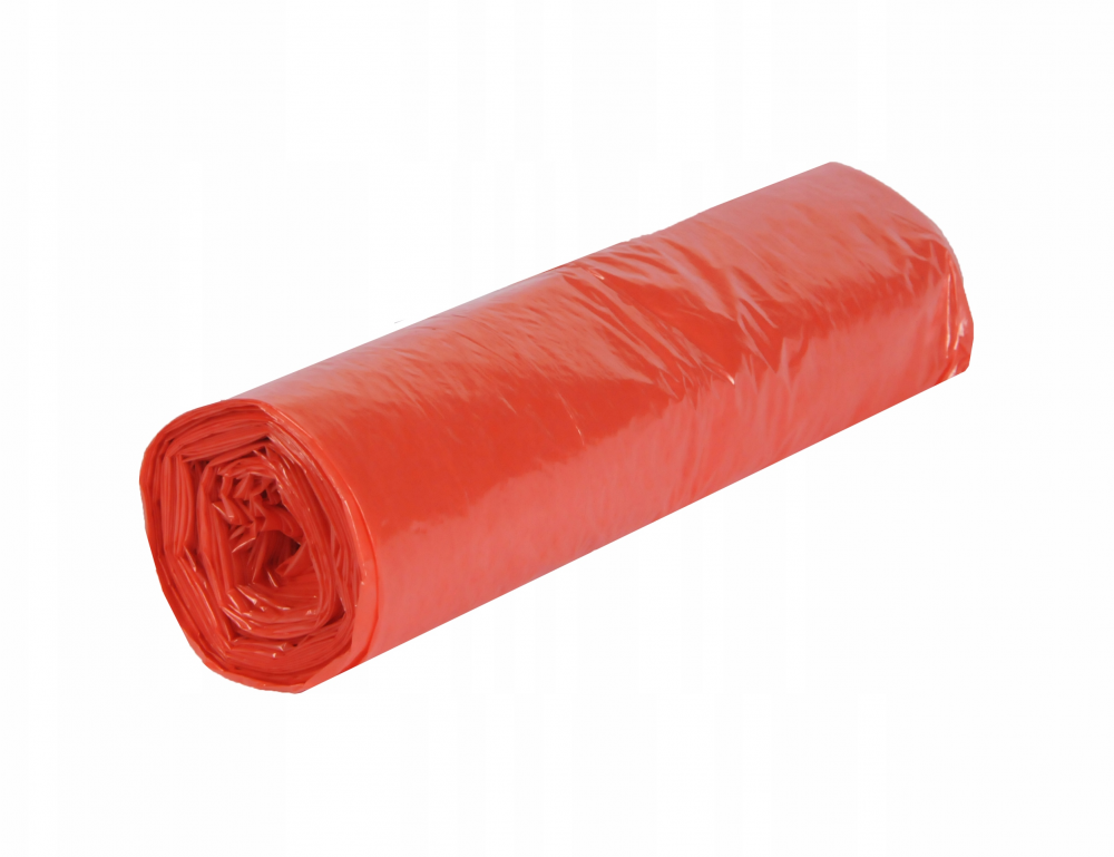 Worki na śmieci Merida Economy plus, na odpady zmieszane, 60l, 50 sztuk, czerwony