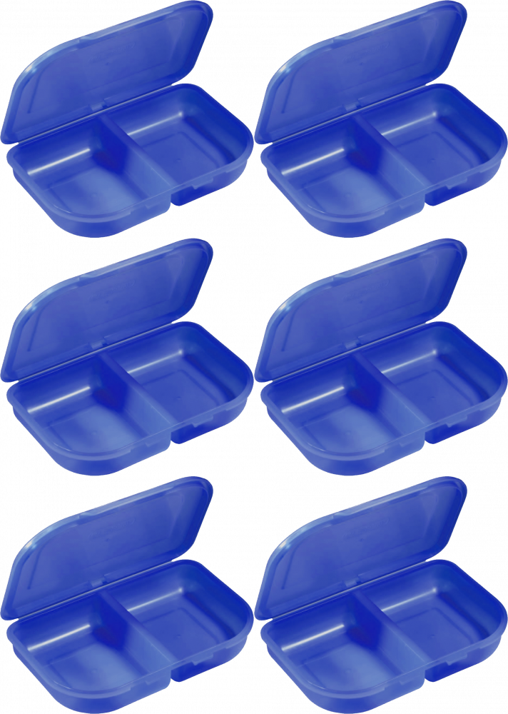 6x Lunchbox Herlitz, 2 komory, 23x15.5x4cm, niebieski
