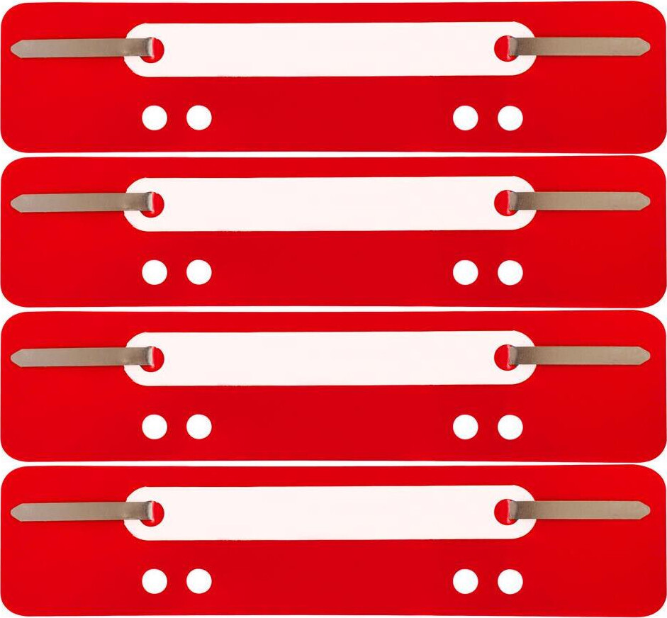 4x Wąsy skoroszytowe MemoBe, 25 sztuk, czerwony