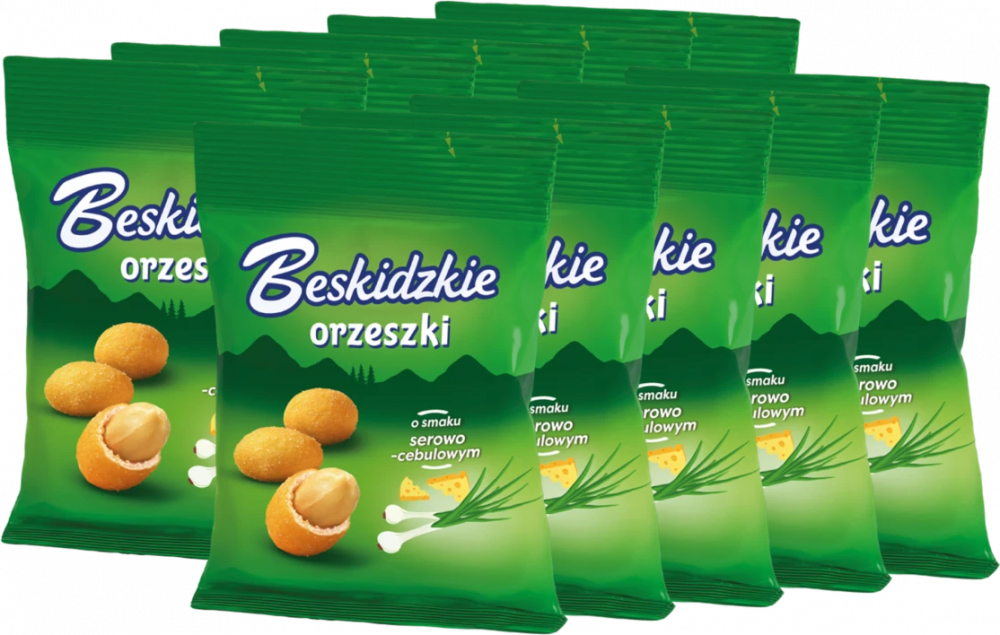 10x Orzeszki ziemne Beskidzkie, serowo-cebulowe, 70g