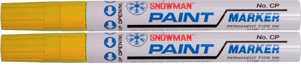 2x Marker olejowy Snowman, gruby, okrągła, żółty