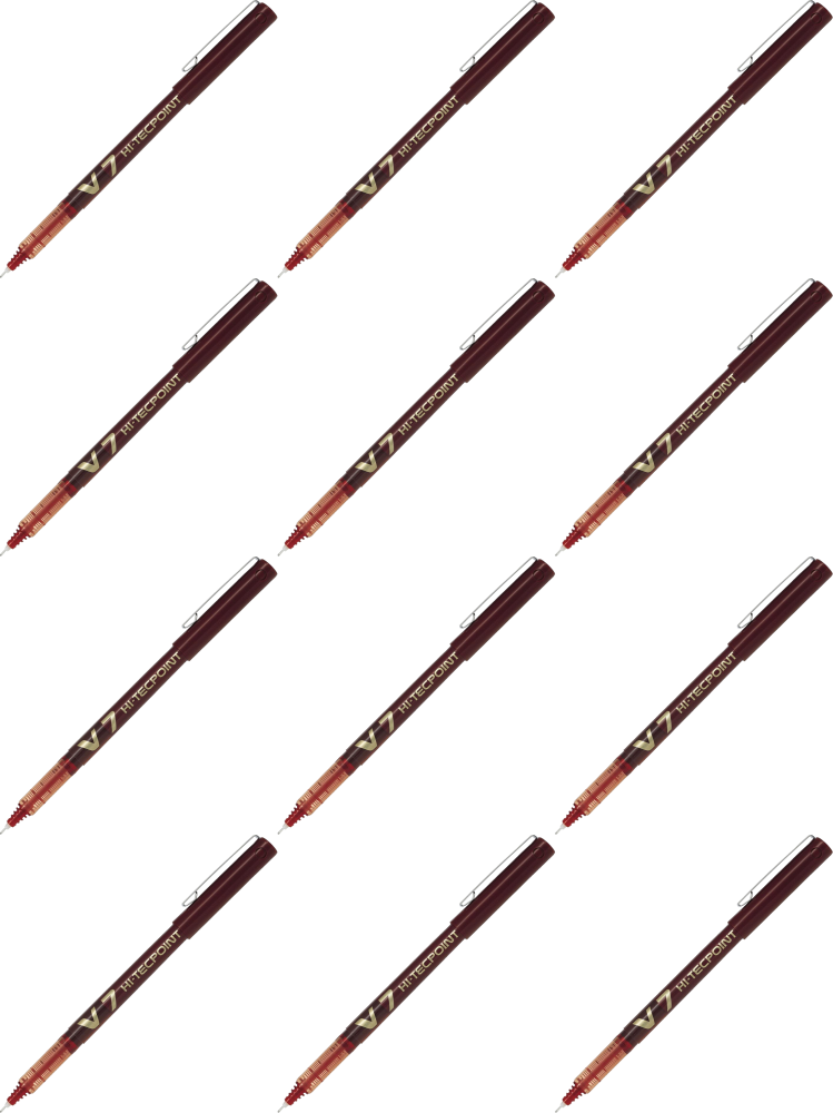 12x Cienkopis Pilot, BX-V7, 0.7mm, czerwony