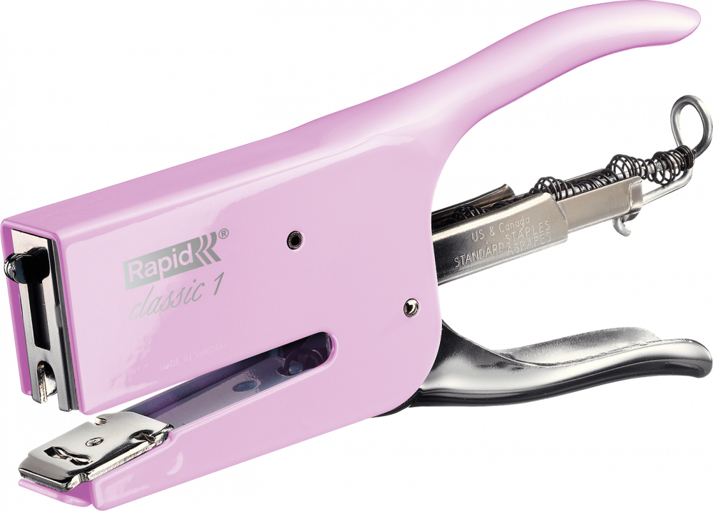 Zszywacz nożycowy Rapid Retro Classic K1, do 50 kartek, Strawberry Cream