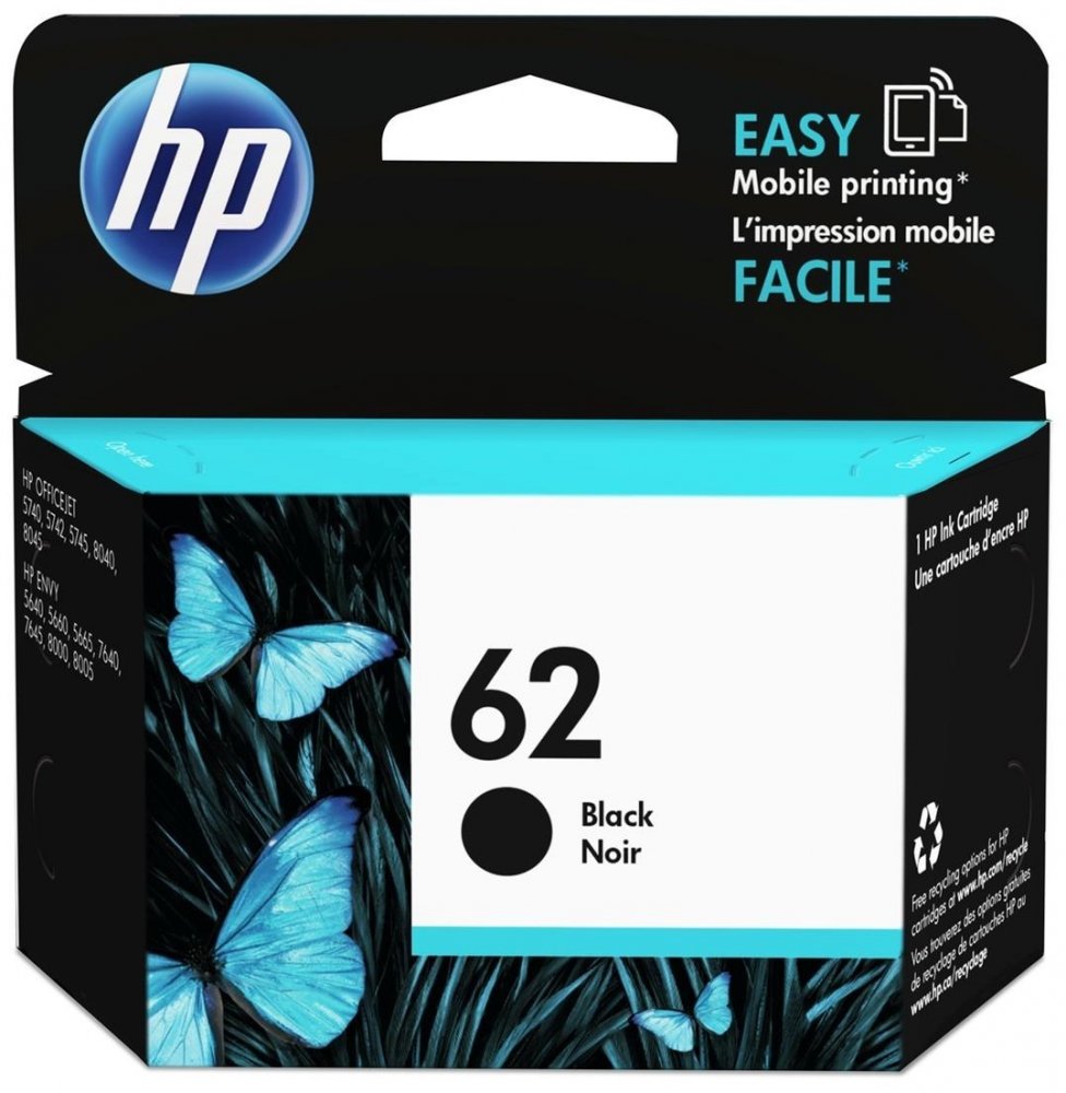 Tusz HP 62 (C2P04AE), 200 stron, black (czarny)